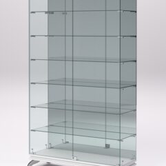 Витрина стеклянная ПРИМАВЕРА КЛАССИК №11 (с дверками, задняя стенка - зеркало), Белый