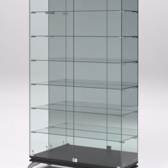 Витрина стеклянная ПРИМАВЕРА КЛАССИК №11 (с дверками, задняя стенка - зеркало), Черный