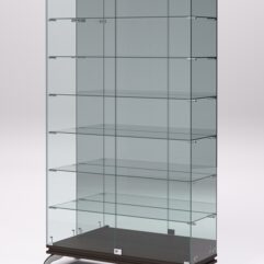 Витрина стеклянная ПРИМАВЕРА КЛАССИК №11 (с дверками, задняя стенка - зеркало), Дуб Венге