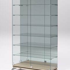 Витрина стеклянная ПРИМАВЕРА КЛАССИК №11 (с дверками, задняя стенка - зеркало), Дуб Сонома и Дуб Венге