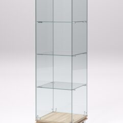 Витрина стеклянная ПРИМАВЕРА МОДЕРН №1 (с дверкой, задняя стенка - стекло), Дуб Сонома