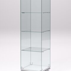 Витрина стеклянная ПРИМАВЕРА МОДЕРН №1 (с дверкой, задняя стенка - стекло), Белый
