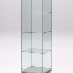 Витрина стеклянная ПРИМАВЕРА МОДЕРН №1 (с дверкой, задняя стенка - стекло), Серый