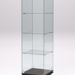 Витрина стеклянная ПРИМАВЕРА МОДЕРН №1 (с дверкой, задняя стенка - стекло), Дуб Венге