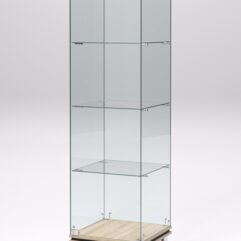 Витрина стеклянная ПРИМАВЕРА МОДЕРН №1 (с дверкой, задняя стенка - стекло), Дуб Сонома и Дуб Венге