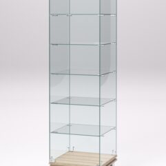 Витрина стеклянная ПРИМАВЕРА МОДЕРН №501 (с дверкой, задняя стенка - стекло), Дуб Сонома