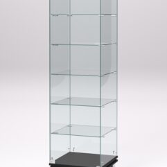 Витрина стеклянная ПРИМАВЕРА МОДЕРН №501 (с дверкой, задняя стенка - стекло), Черный