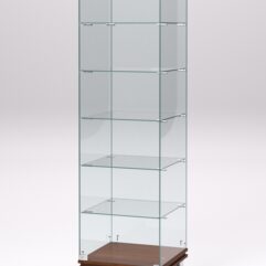 Витрина стеклянная ПРИМАВЕРА МОДЕРН №501 (с дверкой, задняя стенка - стекло), Орех