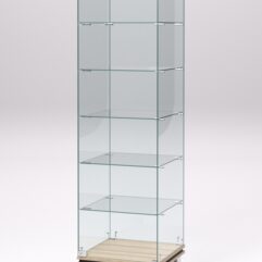 Витрина стеклянная ПРИМАВЕРА МОДЕРН №501 (с дверкой, задняя стенка - стекло), Дуб Сонома и Дуб Венге