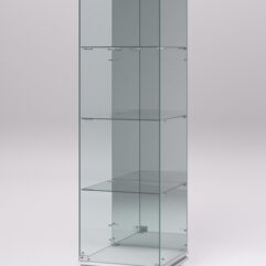 Витрина стеклянная ПРИМАВЕРА МОДЕРН №3 (с дверкой, задняя стенка - зеркало), Белый