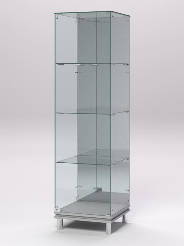 Витрина стеклянная ПРИМАВЕРА МОДЕРН №3 (с дверкой, задняя стенка - зеркало), Серый