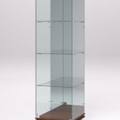 Витрина стеклянная ПРИМАВЕРА МОДЕРН №3 (с дверкой, задняя стенка - зеркало), Орех