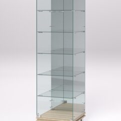 Витрина стеклянная ПРИМАВЕРА МОДЕРН №503 (с дверкой, задняя стенка - зеркало), Дуб Сонома