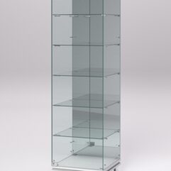 Витрина стеклянная ПРИМАВЕРА МОДЕРН №503 (с дверкой, задняя стенка - зеркало), Белый