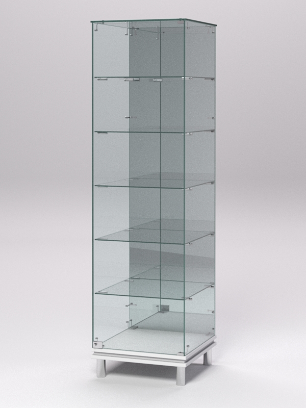 Витрина стеклянная ПРИМАВЕРА МОДЕРН №503 (с дверкой, задняя стенка - зеркало), Белый