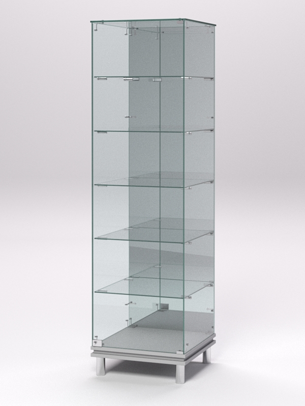 Витрина стеклянная ПРИМАВЕРА МОДЕРН №503 (с дверкой, задняя стенка - зеркало), Серый