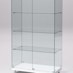 Витрина стеклянная ПРИМАВЕРА МОДЕРН №5 (с дверками, задняя стенка - стекло), Белый