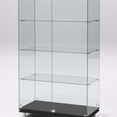 Витрина стеклянная ПРИМАВЕРА МОДЕРН №5 (с дверками, задняя стенка - стекло), Черный