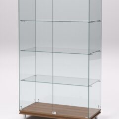 Витрина стеклянная ПРИМАВЕРА МОДЕРН №5 (с дверками, задняя стенка - стекло), Орех