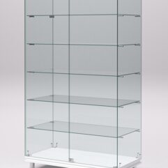Витрина стеклянная ПРИМАВЕРА МОДЕРН №505 (с дверками, задняя стенка - стекло), Белый