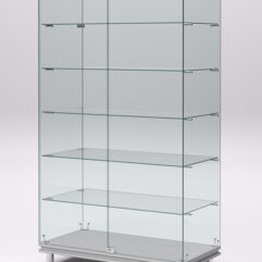 Витрина стеклянная ПРИМАВЕРА МОДЕРН №505 (с дверками, задняя стенка - стекло), Серый