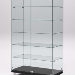 Витрина стеклянная ПРИМАВЕРА МОДЕРН №505 (с дверками, задняя стенка - стекло), Черный