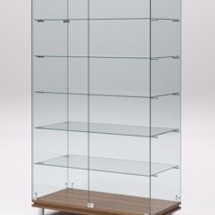 Витрина стеклянная ПРИМАВЕРА МОДЕРН №505 (с дверками, задняя стенка - стекло), Орех