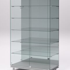 Витрина стеклянная ПРИМАВЕРА МОДЕРН №507 (с дверками, задняя стенка - зеркало), Серый