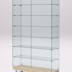 Витрина стеклянная ПРИМАВЕРА МОДЕРН №9 (с дверками, задняя стенка - стекло), Дуб Сонома