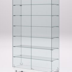 Витрина стеклянная ПРИМАВЕРА МОДЕРН №9 (с дверками, задняя стенка - стекло), Белый