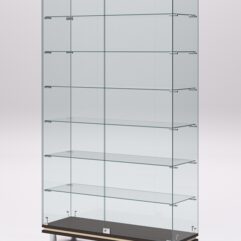 Витрина стеклянная ПРИМАВЕРА МОДЕРН №9 (с дверками, задняя стенка - стекло), Дуб Венге и Дуб Сонома