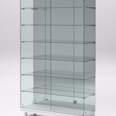 Витрина стеклянная ПРИМАВЕРА МОДЕРН №11 (с дверками, задняя стенка - зеркало), Белый