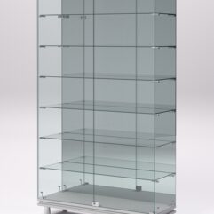 Витрина стеклянная ПРИМАВЕРА МОДЕРН №11 (с дверками, задняя стенка - зеркало), Серый