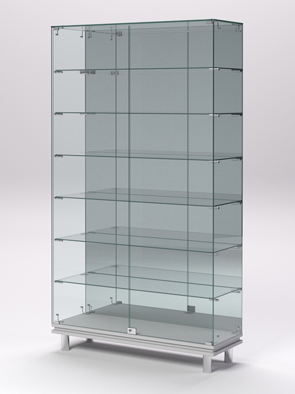 Витрина стеклянная ПРИМАВЕРА МОДЕРН №11 (с дверками, задняя стенка - зеркало), Серый