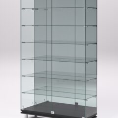 Витрина стеклянная ПРИМАВЕРА МОДЕРН №11 (с дверками, задняя стенка - зеркало), Черный