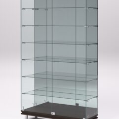 Витрина стеклянная ПРИМАВЕРА МОДЕРН №11 (с дверками, задняя стенка - зеркало), Дуб Венге