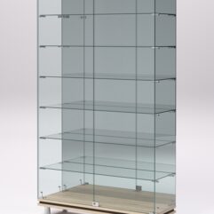 Витрина стеклянная ПРИМАВЕРА МОДЕРН №11 (с дверками, задняя стенка - зеркало), Дуб Сонома и Дуб Венге