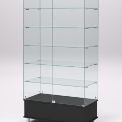 Витрина стеклянная ПРИМАВЕРА ПОДИУМ МОДЕРН №509 (с дверками, задняя стенка - стекло), Черный