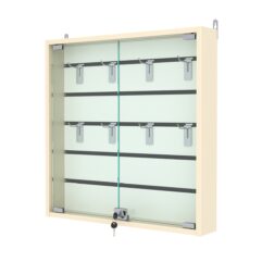 Витрина настенная №1-1БУ с экономпанелью, без полок, Крем Вайс