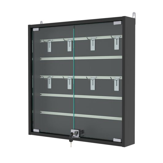 Витрина настенная №1-1БУ с экономпанелью, без полок, Черный