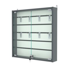 Витрина настенная №1-1БУ с экономпанелью, без полок, Темно-Серый
