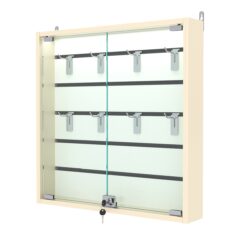 Витрина настенная №1-2БУ с экономпанелью, без полок, с подсветкой, Крем Вайс