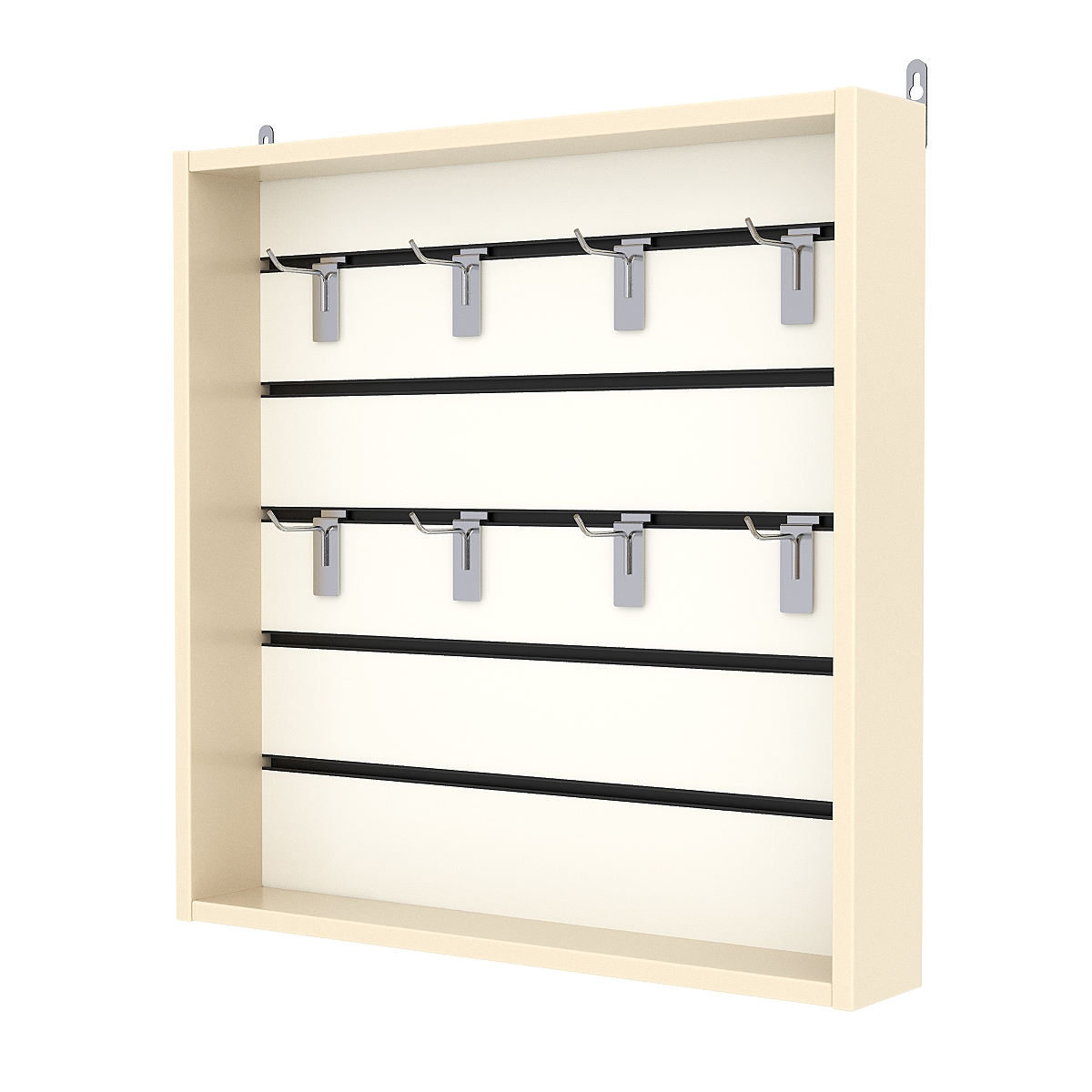 Витрина настенная №1-1ВУ с экономпанелью, без полок, Крем Вайс