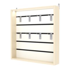 Витрина настенная №1-2ВУ с экономпанелью, без полок, с подсветкой, Крем Вайс