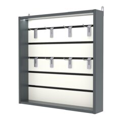 Витрина настенная №1-2ВУ с экономпанелью, без полок, с подсветкой, Темно-Серый