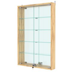 Витрина настенная №2-2АУ с зеркалом, Дуб Золотистый
