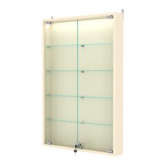 Витрина настенная №2-3АУ с подсветкой, Крем Вайс