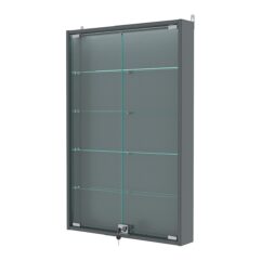 Витрина настенная №2-3АУ с подсветкой, Темно-Серый