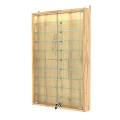 Витрина настенная №2-7АУ с подсветкой, Дуб Золотистый