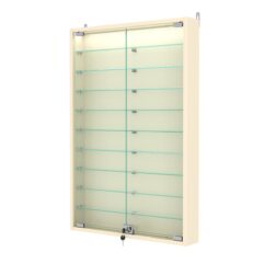 Витрина настенная №2-7АУ с подсветкой, Крем Вайс